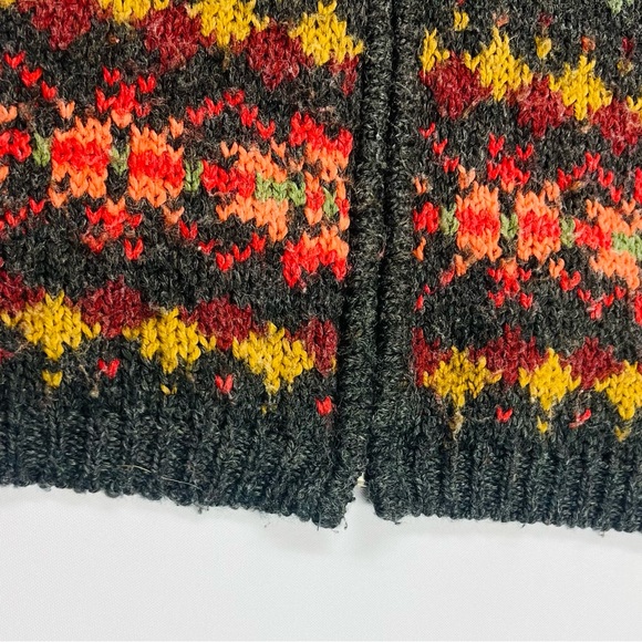 Womens Zip-Up Collard Chunky Sweater Size Small Knit Alpine Colorful Cozy Nordic - Picture 7 of 9